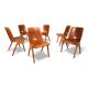 Set of 6 stackable dining chairs in Bauhaus style, 1960