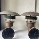 Pair of classic danish vintage MCM outdoor wall lamp in copper