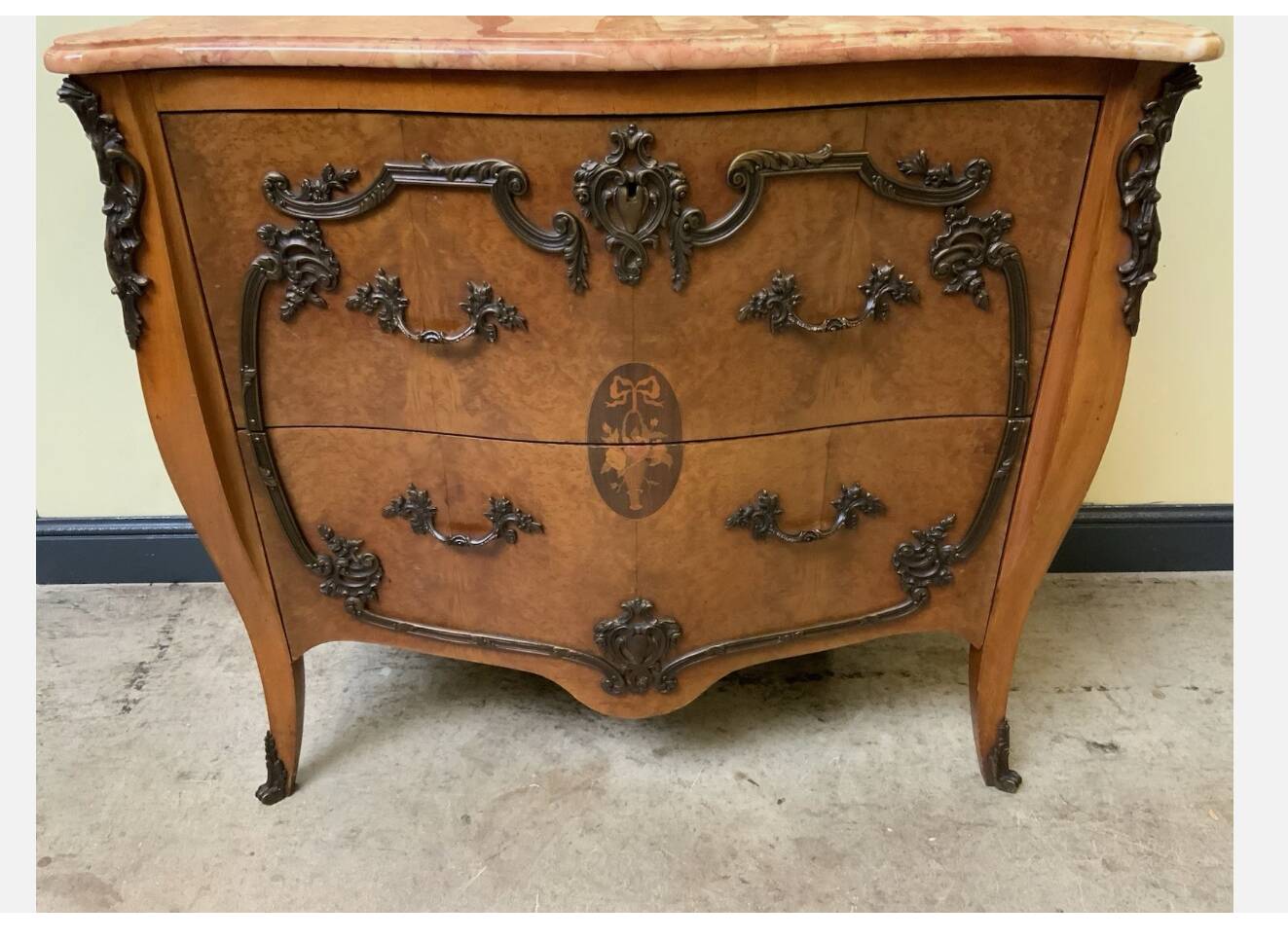 Antique - Vertiko, chest of drawers, inlays - Art Nouveau