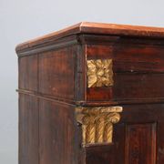 Antique walnut and fir wardrobe with drawers, Italy, 18th century.