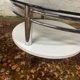 Table basse années 70 plateaux pivotants