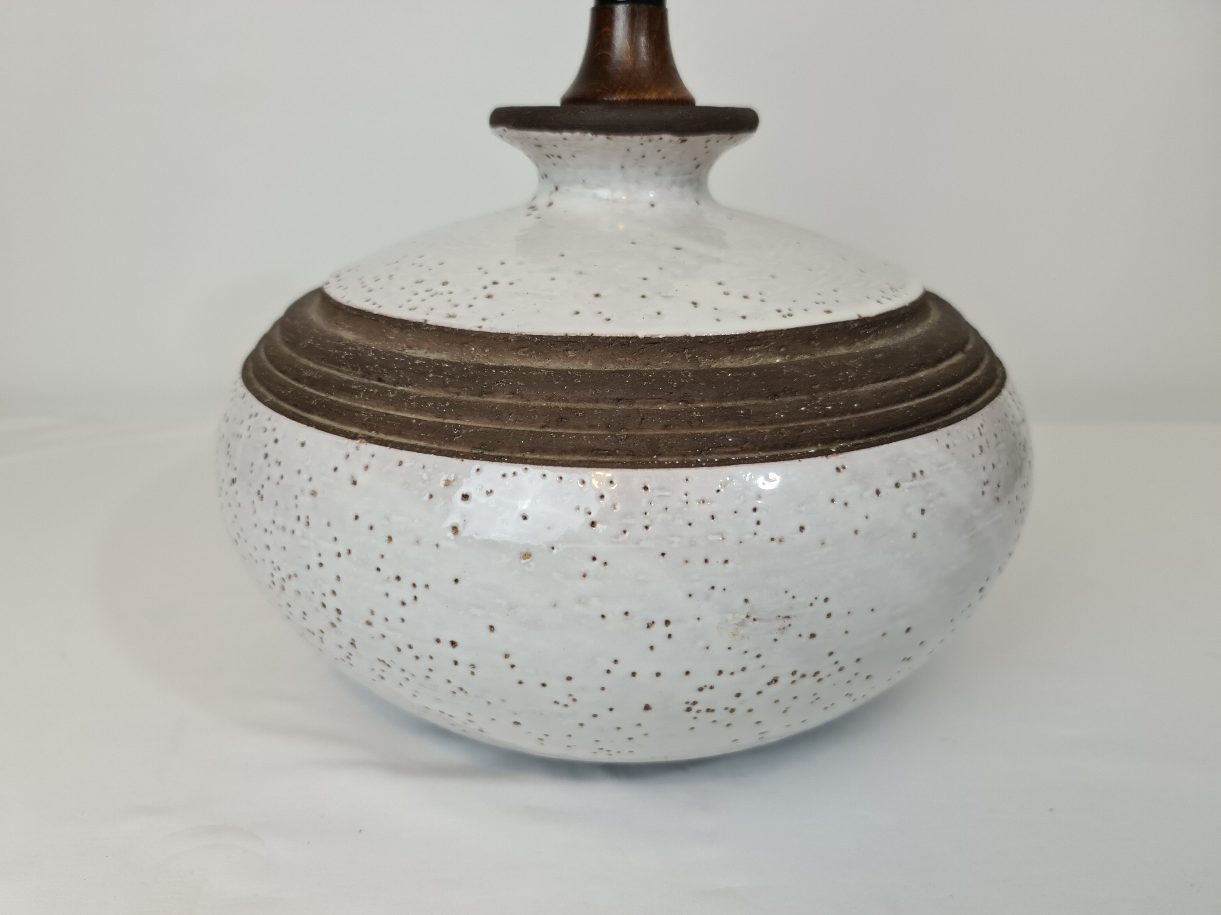 Large enamelled ceramic lamp 1970s