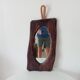 Brutalist antique mirror in solid wood from the 1950s/60s.