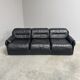 Black leather 3 seat sofa by Dreipunkt, 1970s