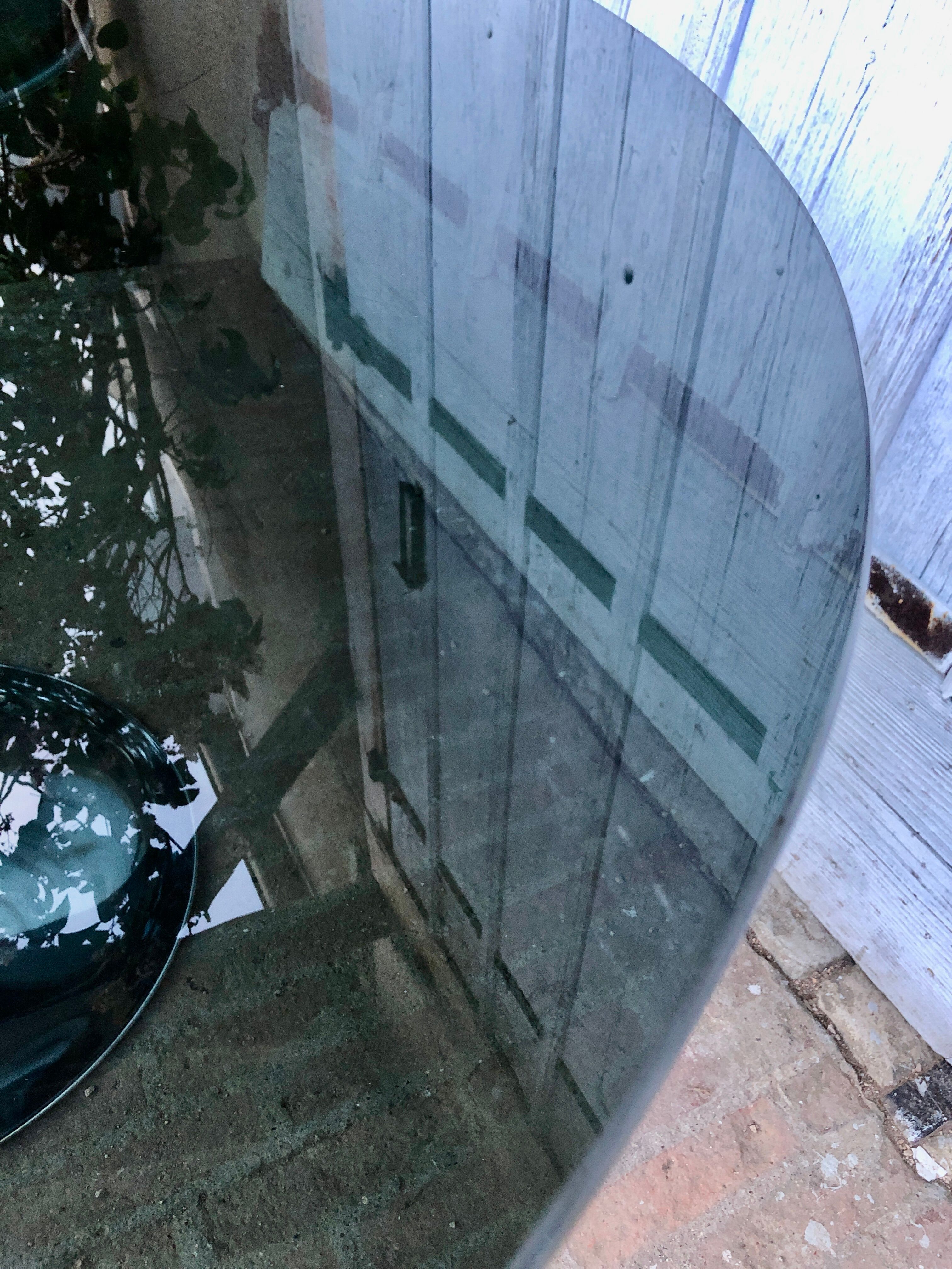 Tulip table oval glass and chrome 1970