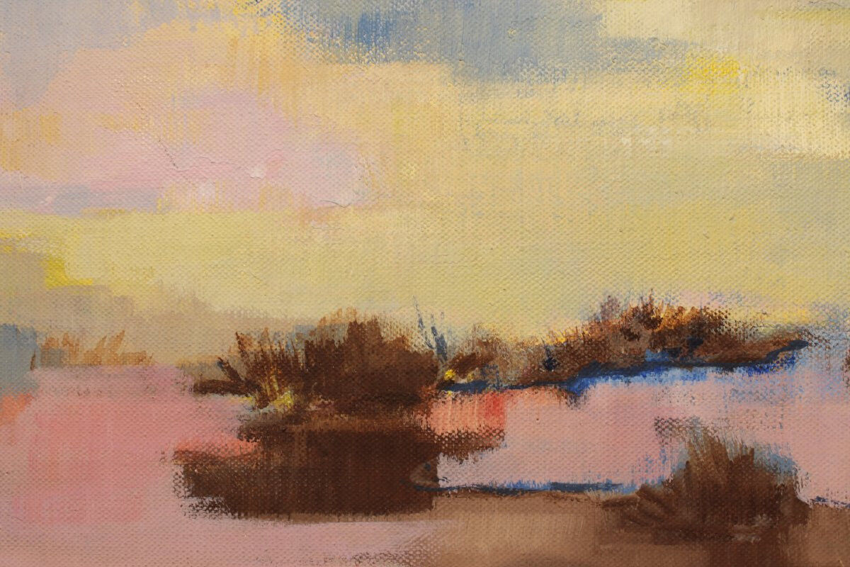 Oil painting on canvas "Evening Depth" by Adry Novoli