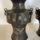 Pair of antique cloisonné bronze vases, China or Japan circa 1900-1930.