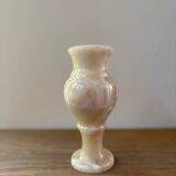 Honey agate vase, natural stone, vintage Italy, 1960s