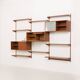 Three-compartment teak wall cabinet by Kai Kristiansen for FM Mobler, Denmark, 1960s