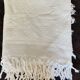 White cotton bedspread, vintage woven cotton bed throw.