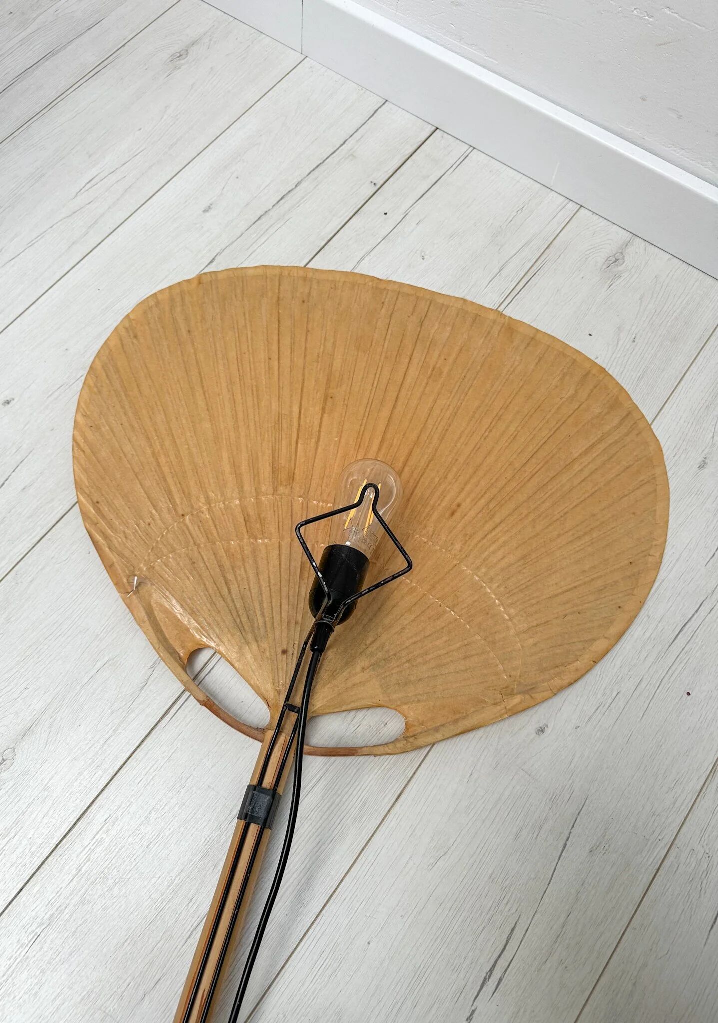 1970s Vintage Ingo Maurer for M-Design Uchiwa III Bamboo Wall Light