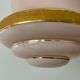 Suspension vintage globe in pink opaline with gold details