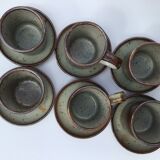 6 cups speckled sandstone espresso with undercups