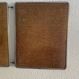 Miroir triptyque barbier brique vintage 1950 - 30 x 76 cm