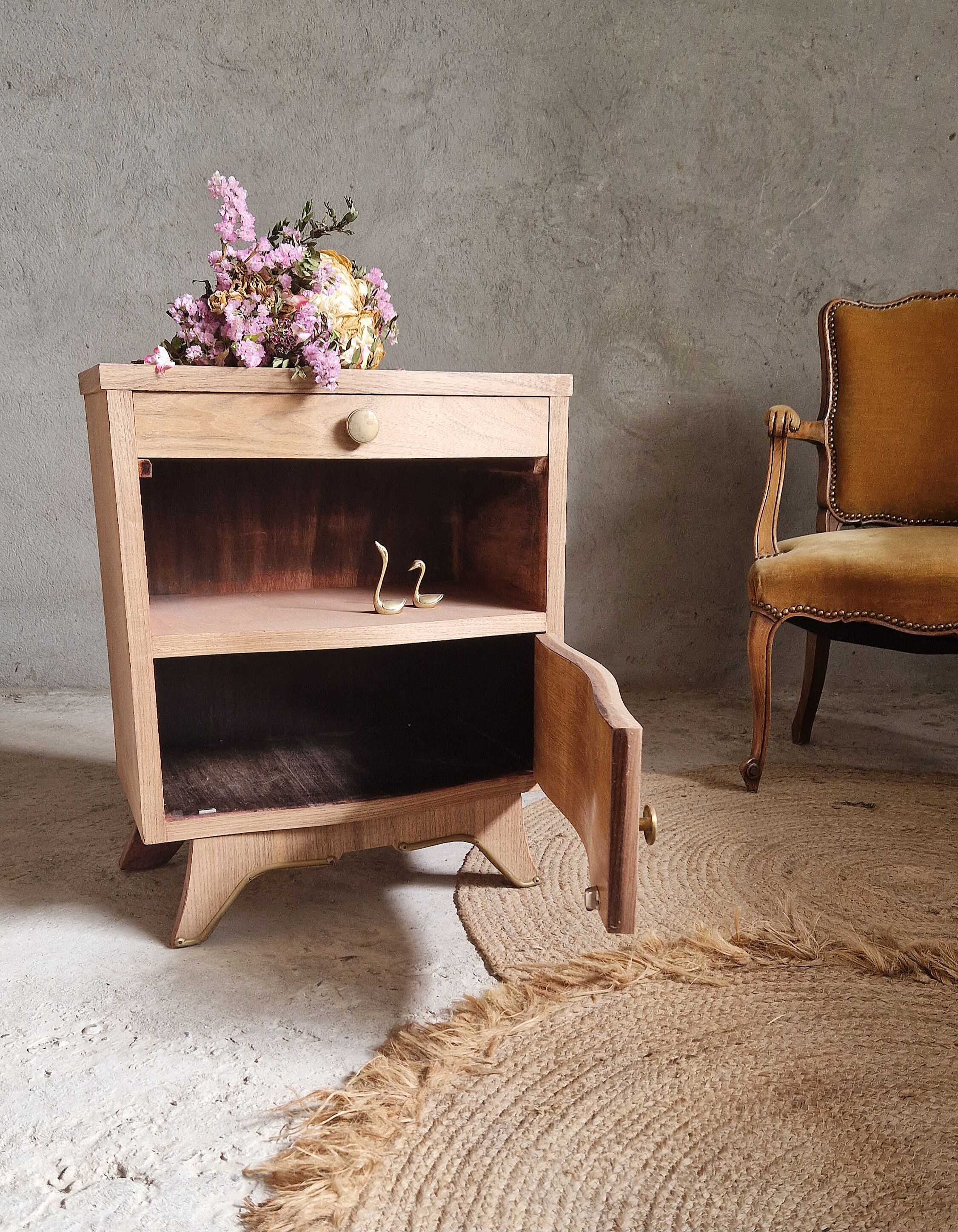 Old and pretty bedside table