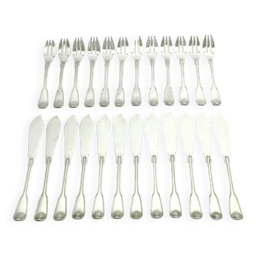 Emile Puiforcat – 12 solid silver fish cutlery sets