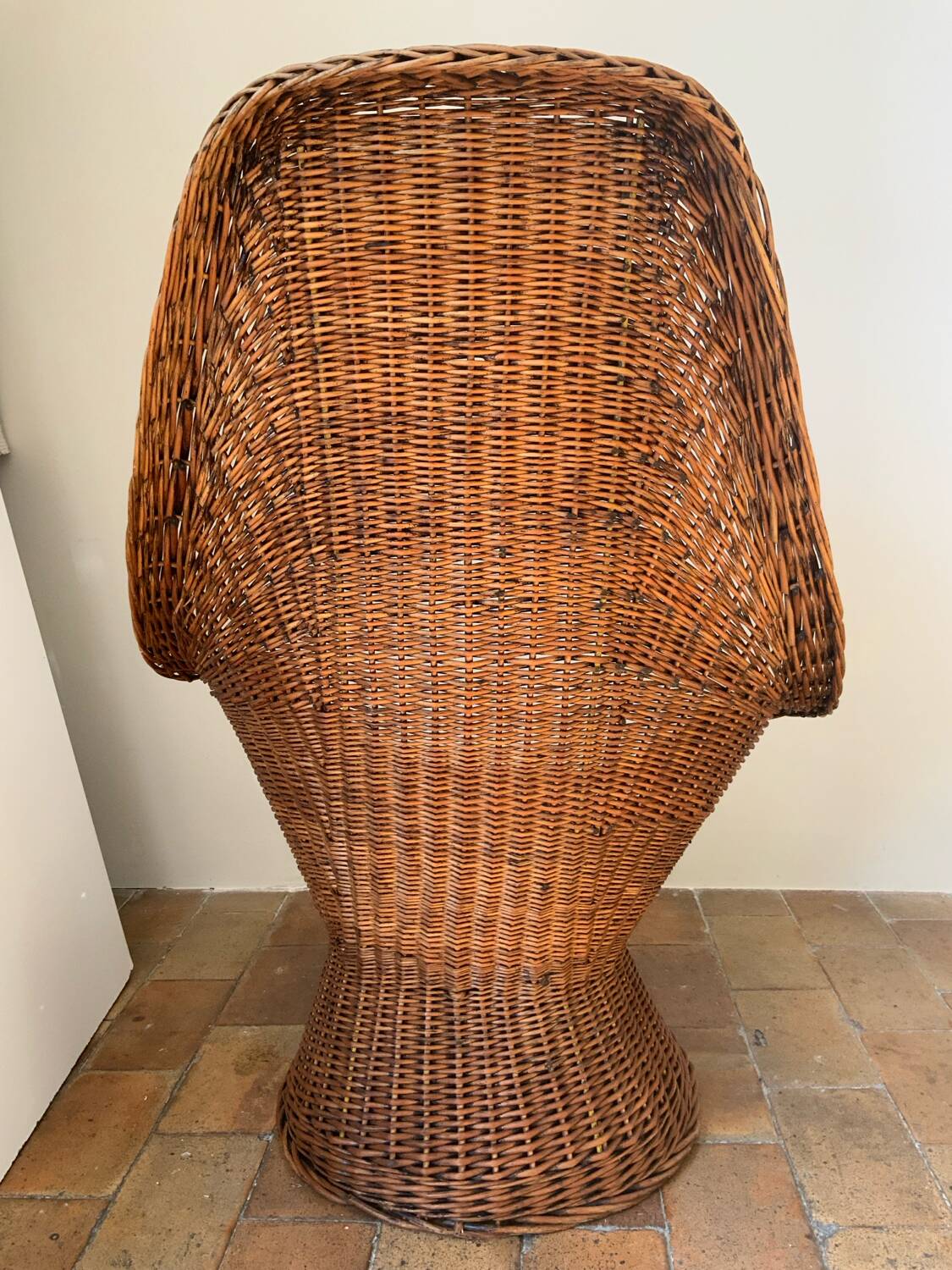 Mid-century wicker armchair