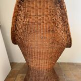 Mid-century wicker armchair