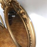 Oval mirror with pediment, 100x70 cm