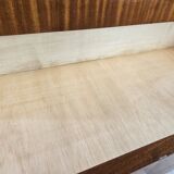 1950s chest of drawers covered in walnut with brass handles