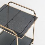 Vintage side table in gilded and painted iron. France, 1950s.