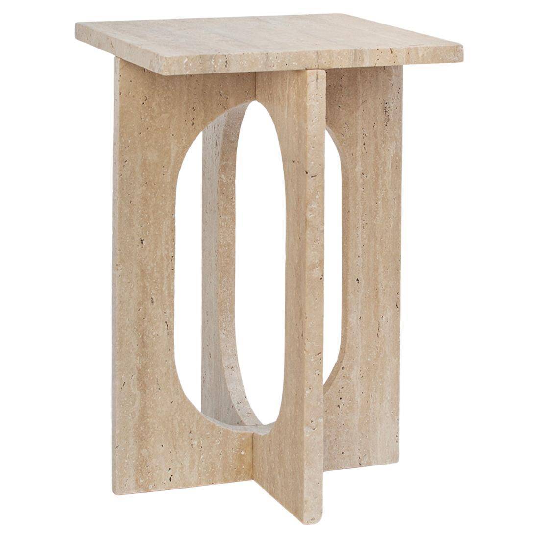 Table d'appoint en travertin "BOND"