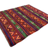 Traditional kilim carpet turkish shabby vintage country house in kelim wool 220x174 cm