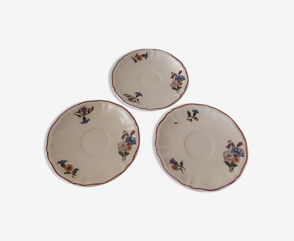 Lot de 3 assiettes à dessert Sarreguemines modèle Agreste