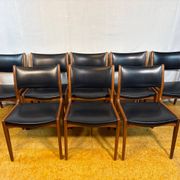 Ensemble de 8 chaises de salle à manger rétro milieu du siècle par Johannes Andersen pour Uldu