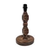 Solid wood lamp decorated with vintage hollow circles