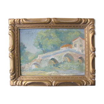 Painting - Mas cévenol - gilded wood frame