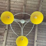 Vintage 3-light pendant light by Le Dauphin circa 1980s