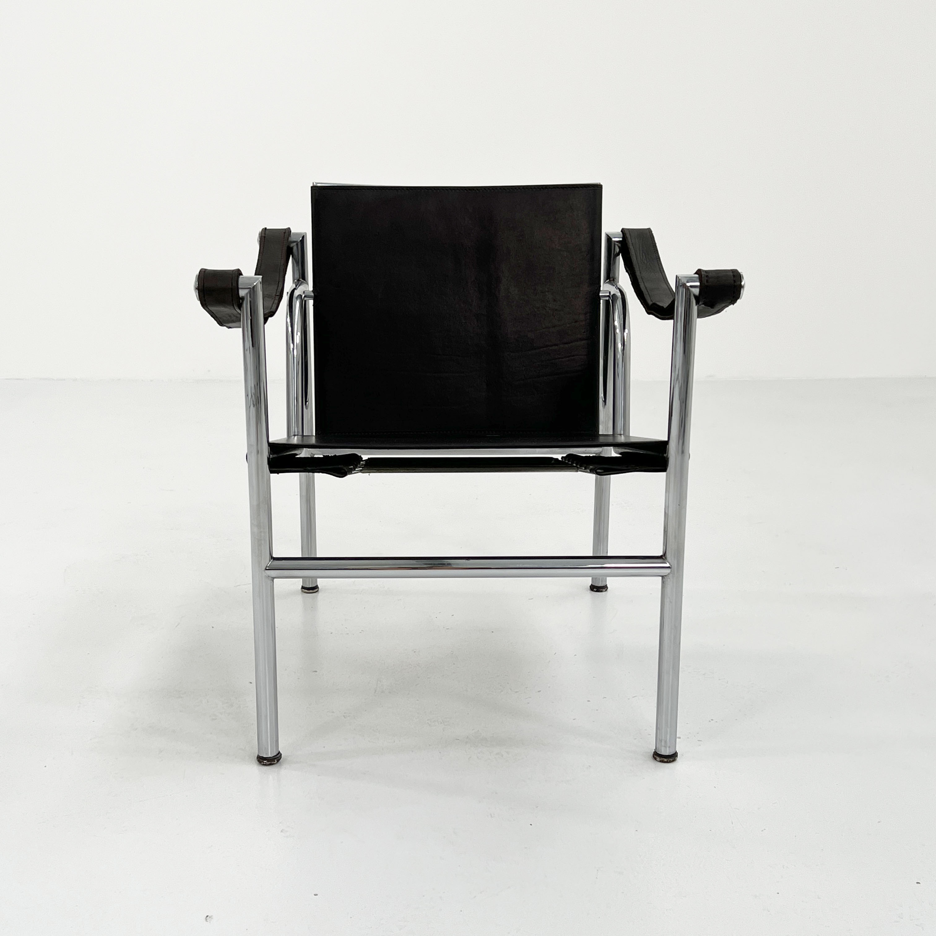Fauteuil LC1 noir par Le Corbusier pour Cassina, 1970