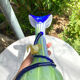Large blown Murano glass vase with floral decoration.