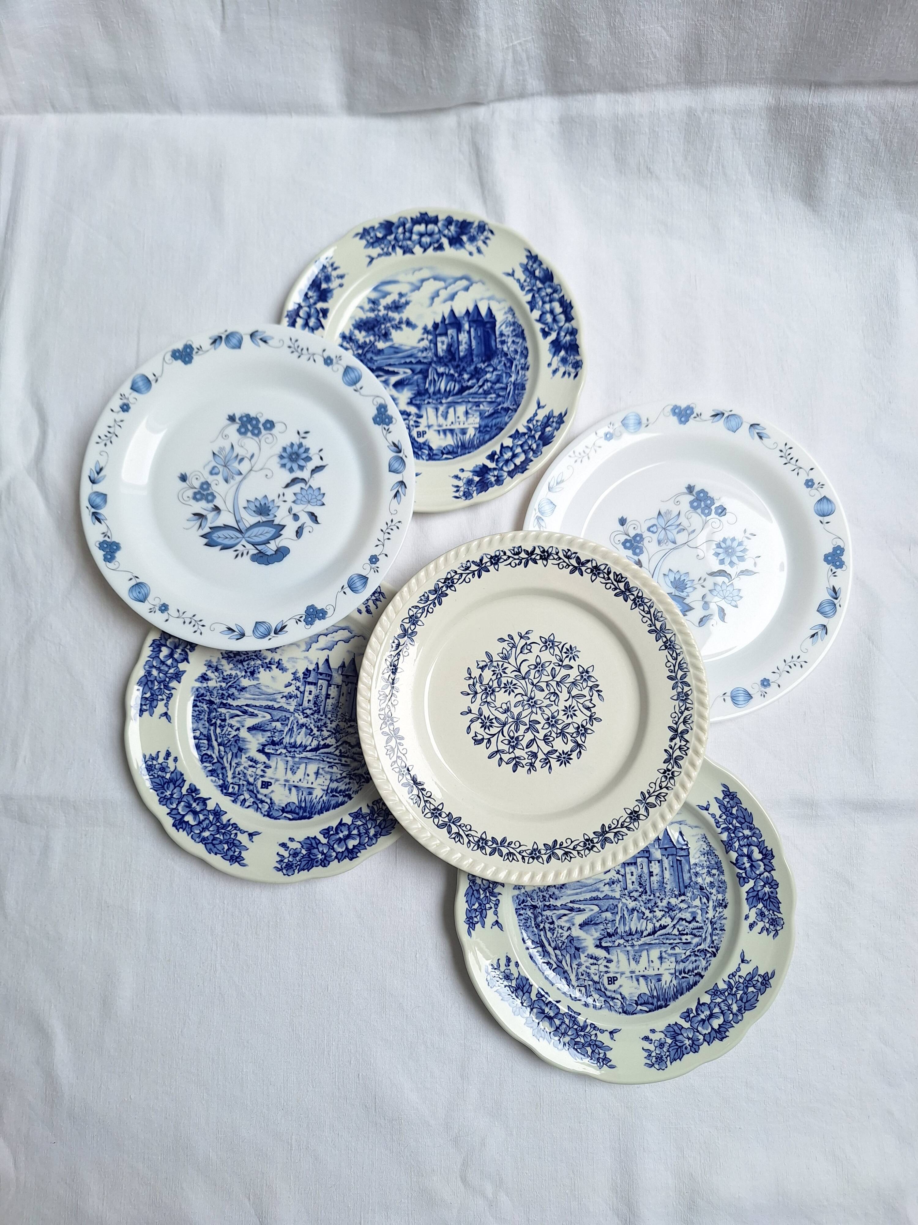 Vintage blue dinner plates