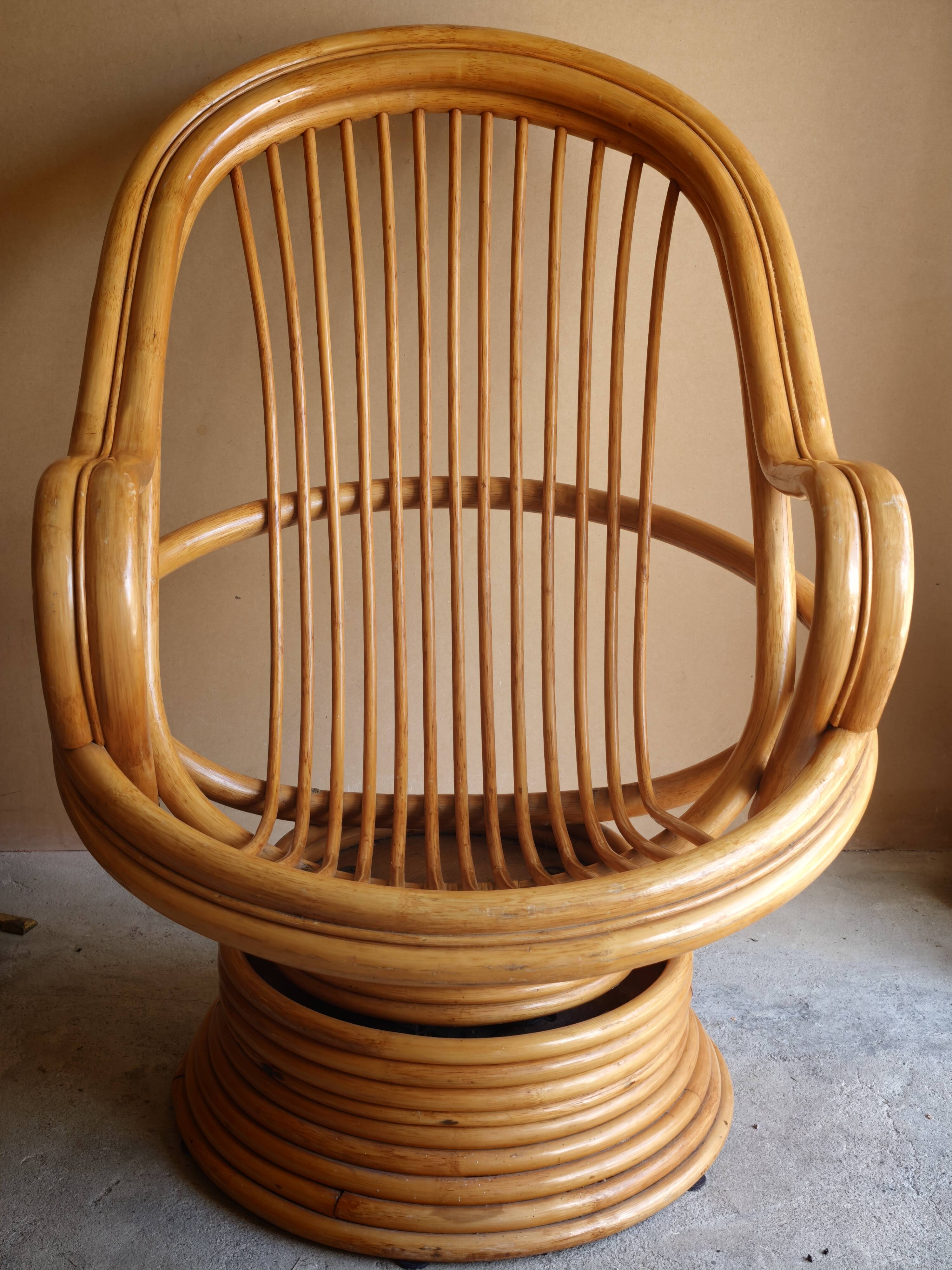Fauteuil en bambou année 70