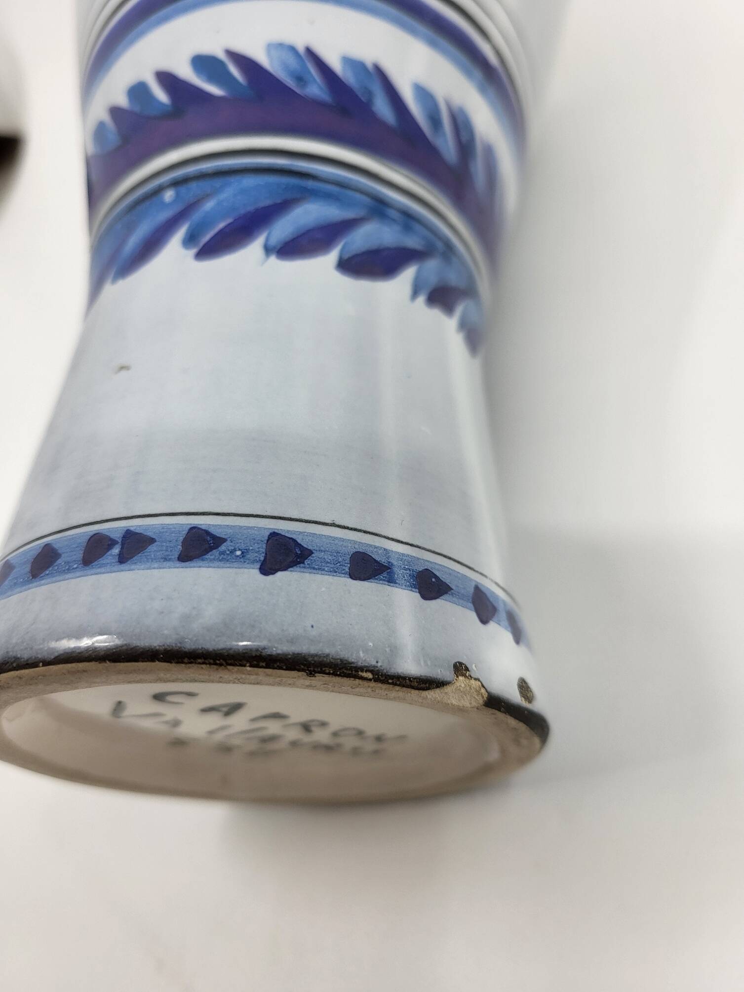 Roger Capron cornet vase in French ceramic Vallauris 1950