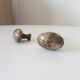Pair of antique oval door handles in solid brass.