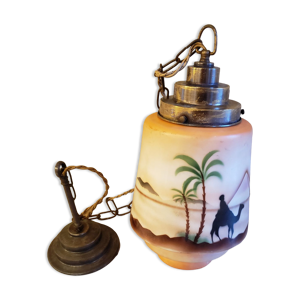 Suspension verre opalin - motif