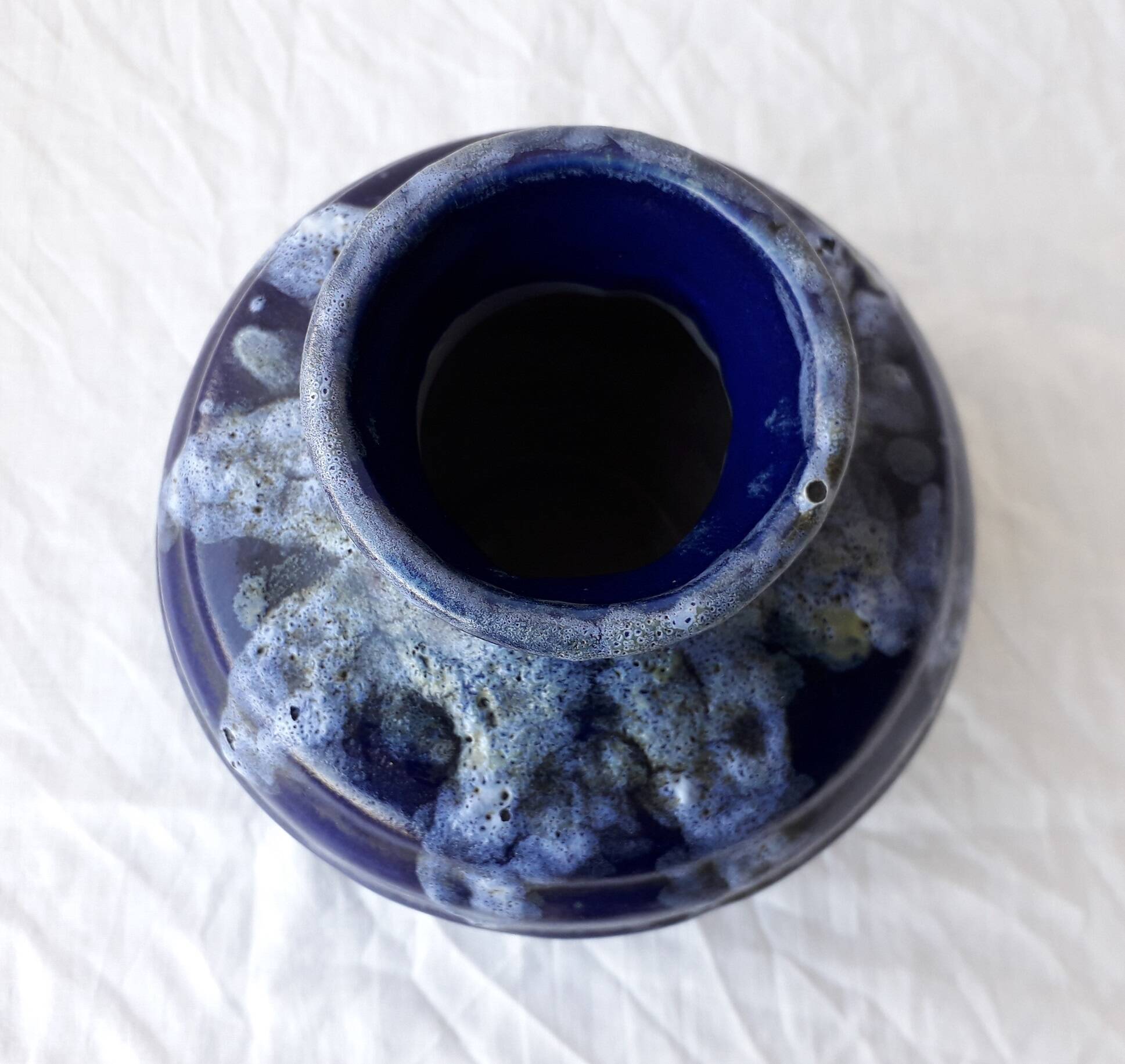 Blue stoneware vase