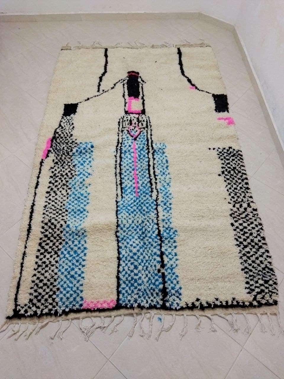 Tapis berbère marocain tribal coloré 255 x 158cm