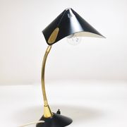 1950s Cosack Cobra black desk or table lamp in brass, mid-century, Stilnovo style.