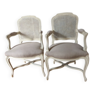 Paire de fauteuils anciens style Louis XV