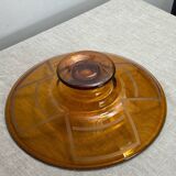 Large Art Deco amber glass bowl