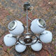 Suspension chrome, 8 spots "eye balls", space age, white