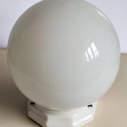 Opaline ball ceiling light, Art Deco/industrial — 1930s-1950s