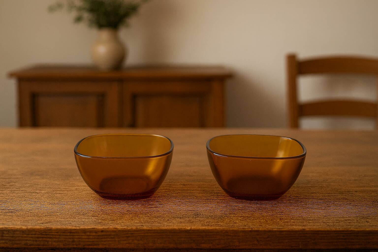 Lot de 2 coupelles en verre ambré Véroco