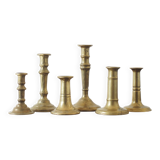 Vintage Brass Candlesticks, 1960s, Set of 6