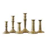 Vintage Brass Candlesticks, 1960s, Set of 6