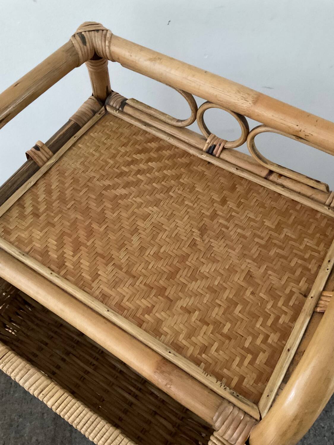 Vintage rattan chiffonier from the 70s